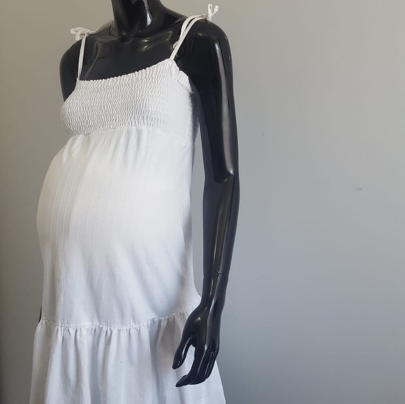 Mama Spagheti Stap Short Martenity Midi Dress - Picture 3 of 3